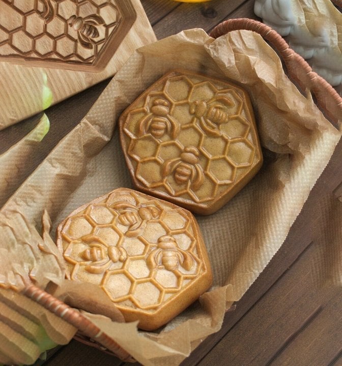 Wooden Cookie Mold Set | Engraved Pastry Stamps | Gingerbread & Biscuit Press