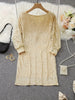 G shiny mini dress with one shoulder
