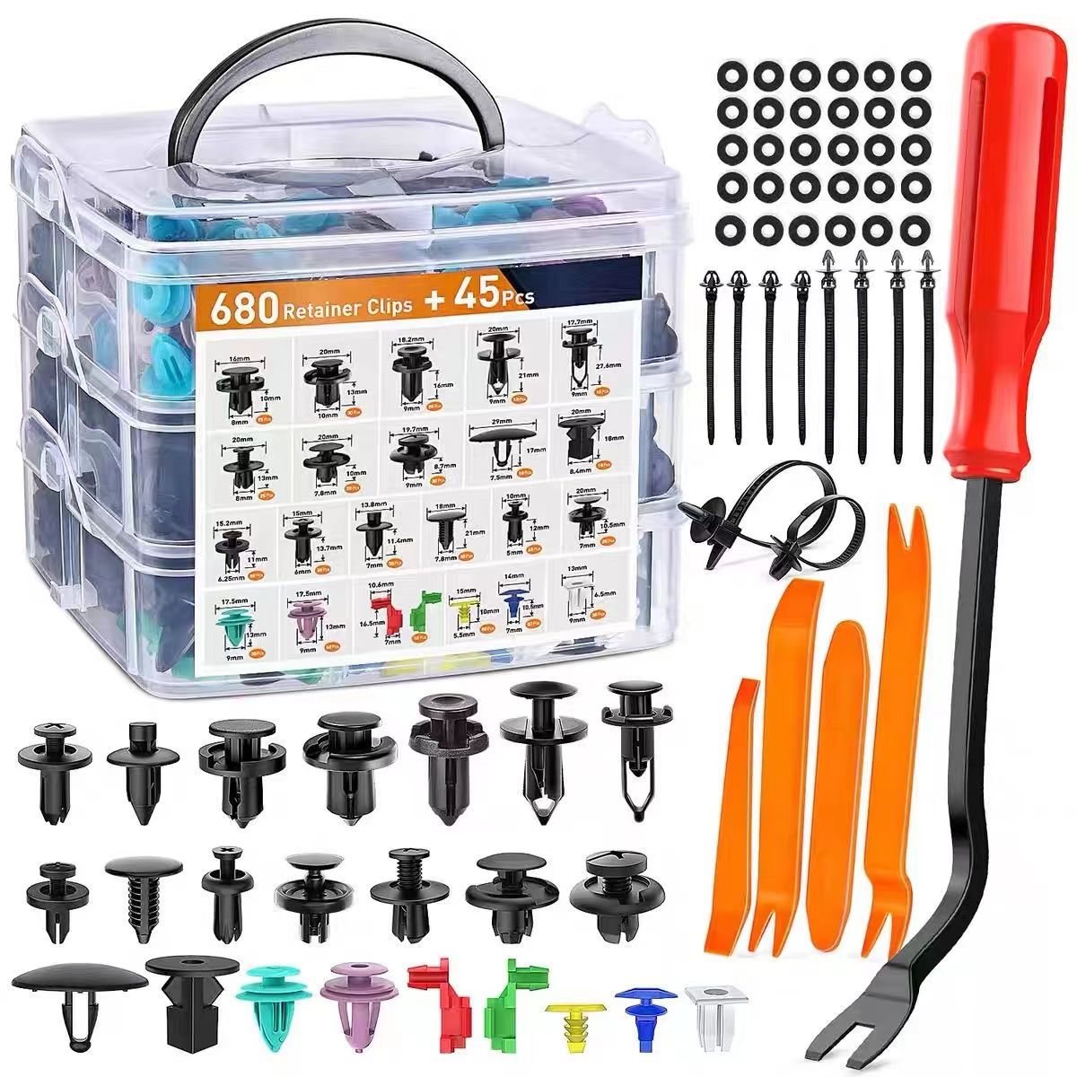 Car Retainer Clip Set | 725 PCS + Removal Tool | Universal Nylon Fasteners Kit