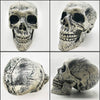 Halloween Yard Decoration | Light-Up Skull & Skeleton Arms | 8-Mode LED Outdoor Prop