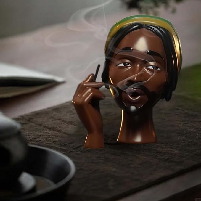 Incense Burner Statue | Artistic Resin Design | Backflow Smoke Effect | 7.8 in