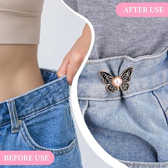 Detachable Clothing Clips | Adjustable Metal Waist Pins | No-Sew Jean & Skirt Fasteners