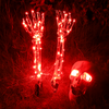 Halloween Yard Decoration | Light-Up Skull & Skeleton Arms | 8-Mode LED Outdoor Prop