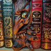 Decorative Bookends | BookNook™ Resin Sculpture | Non-Slip & Durable | Shelf Organizer