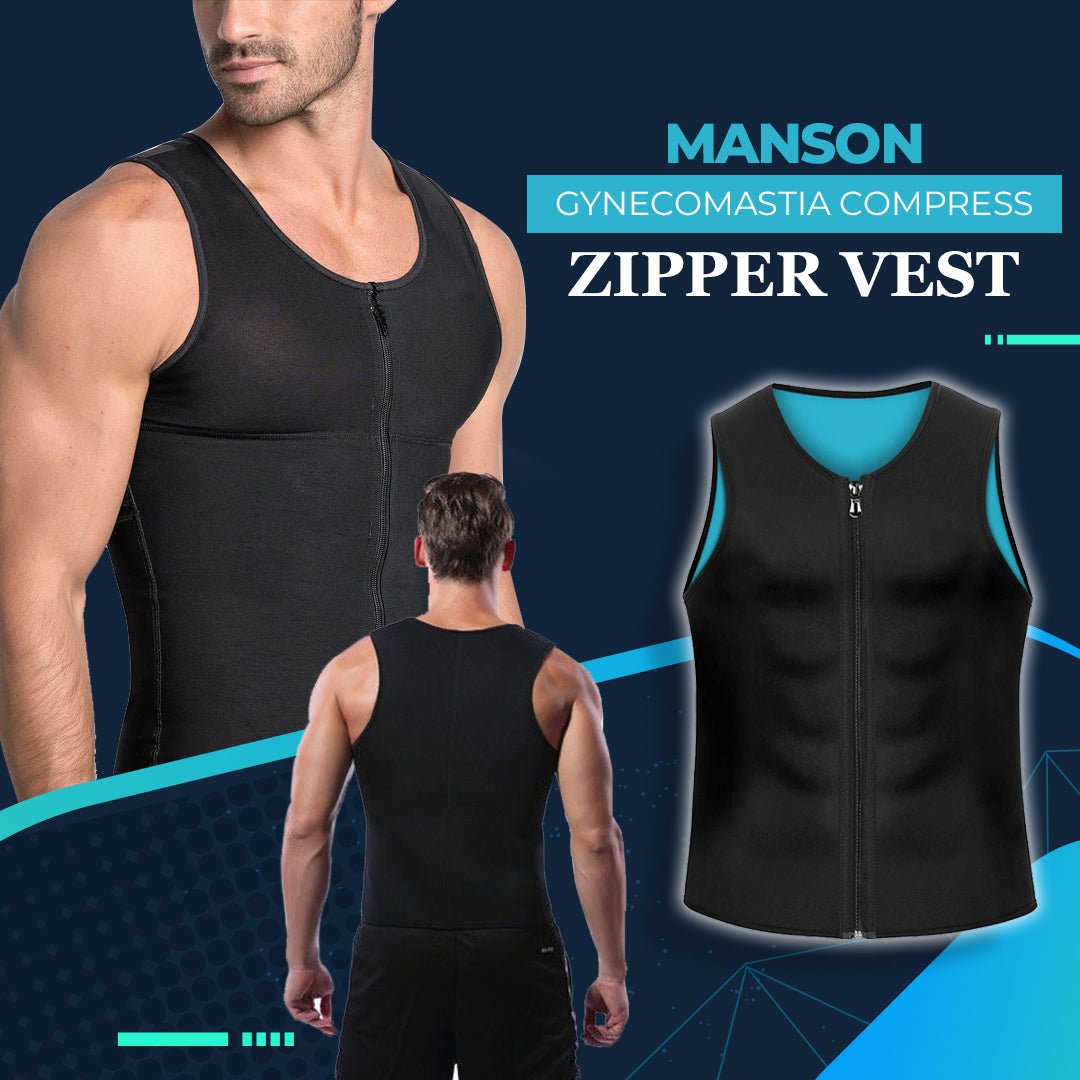 Beumoon Gynecomastia Compress Zipper Vest