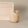 Beige Travertine Stone Match Holder and Toothpick Jar