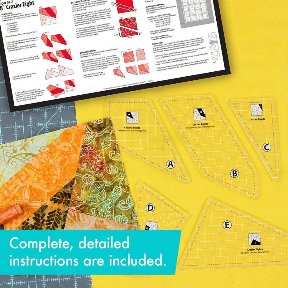 Quilting Cutting Template Set | Creative Fabric Pattern Guide | Non-Slip Design for Sewing & DIY Crafts