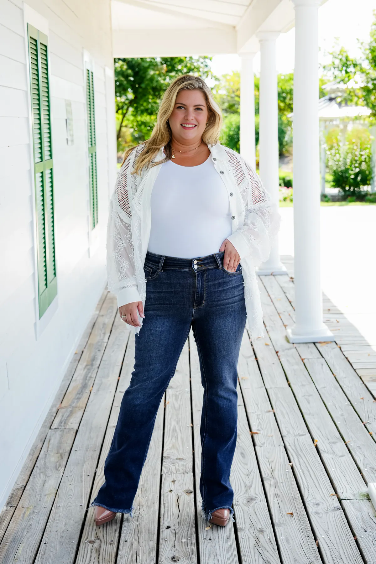 Women’s Bootcut Jeans | High-Rise Stretch Denim | Flattering Slim Fit | Frayed Hem