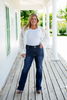 Women’s Bootcut Jeans | High-Rise Stretch Denim | Flattering Slim Fit | Frayed Hem