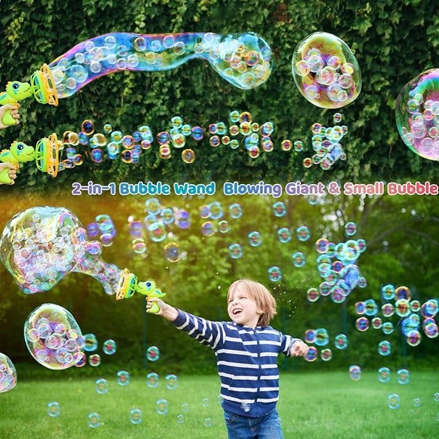 Kids Dinosaur Bubble Blaster | Portable Bubble Machine | 1000+ Bubbles/Min