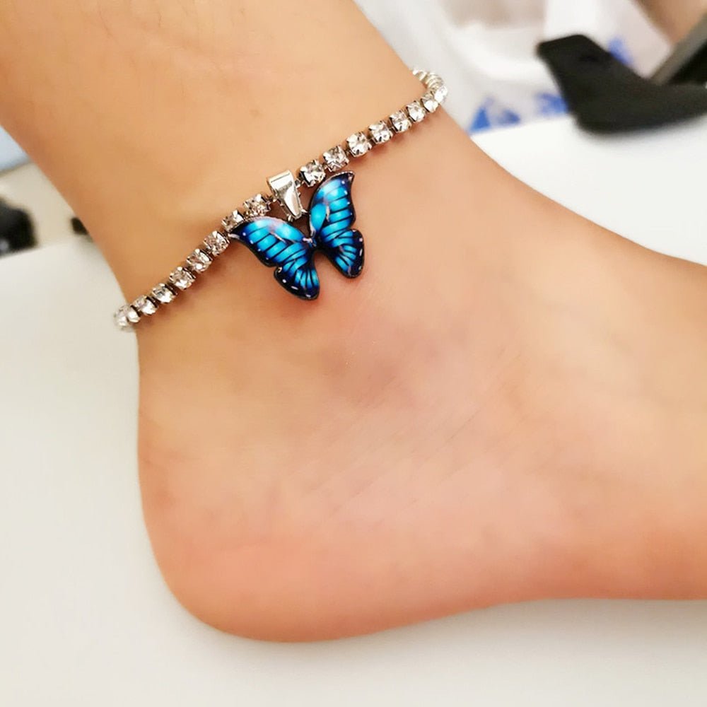 Butterfly Rhinestone Anklet