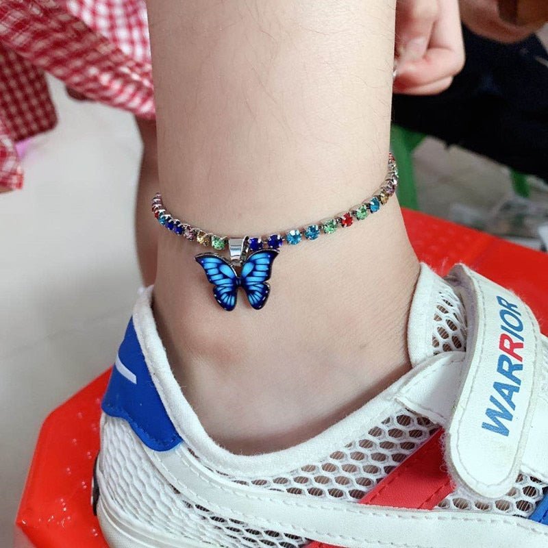 Butterfly Rhinestone Anklet