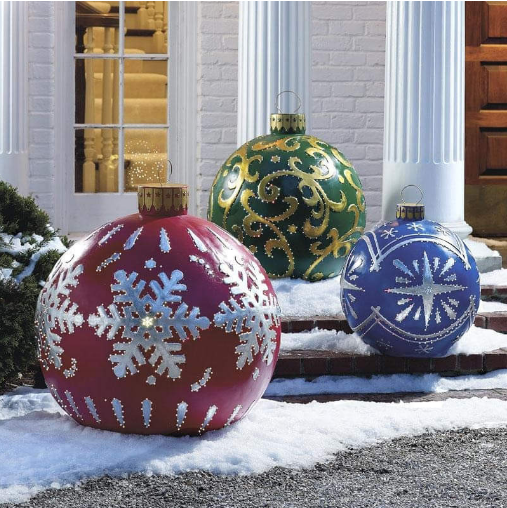 Christmas Inflatable Decoration Ball | Outdoor Yard Ornament | 60cm PVC
