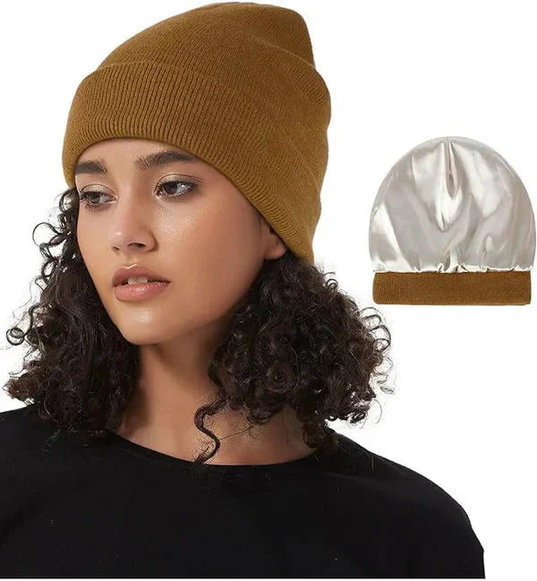 Women’s Beanie Hat | Anti-Static & Anti-Frizz | Smooth Hair Protection | Cozy All-Day Comfort