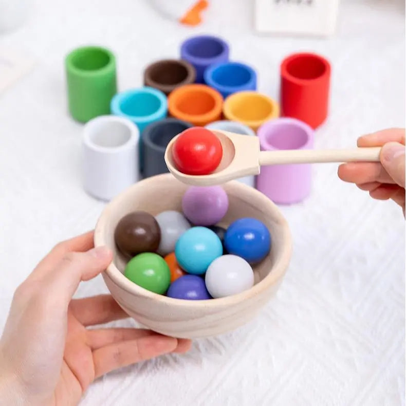 Montessori Sorting Toy | Fine Motor Skill Builder | Educational Cups & Balls Set
