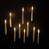 Floating LED Candles with Remote Wand | Flameless Hanging Lights | 12-Pack with Hooks & Batteries