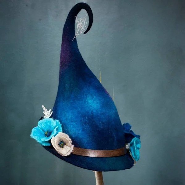 Halloween Witch Hat | Handmade Felt Costume Accessory | Adjustable Size for Adults