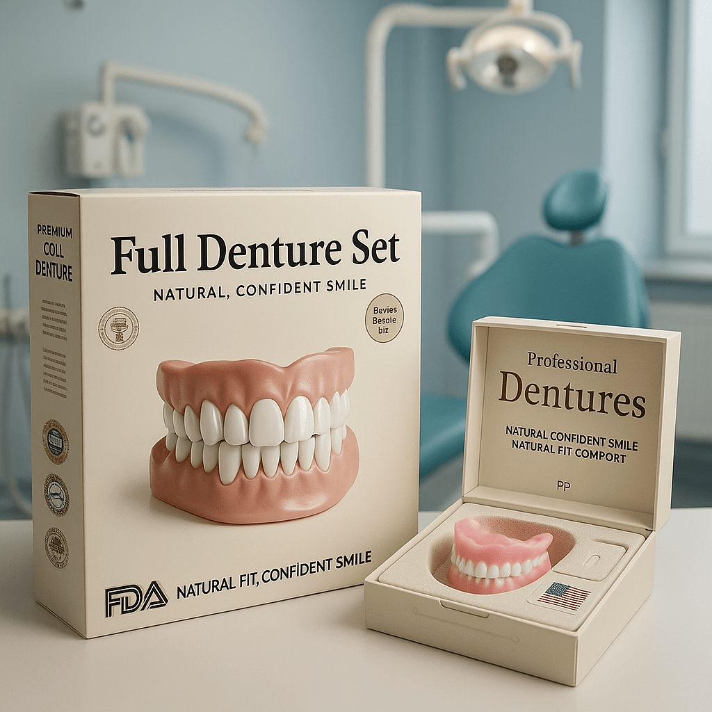 Premium Denture Set | Custom Mold Fit | Natural-Look False Teeth | Comfortable All-Day Wear