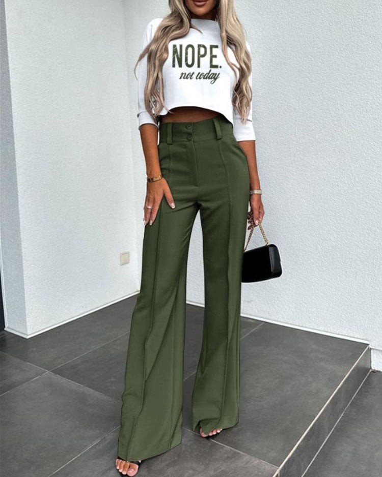 Women’s Two-Piece Suit Set | Tailored Jacket & High-Waist Pants | Elegant & Versatile