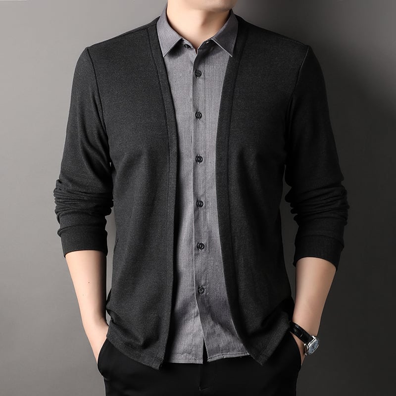 TwinLayer – Smart Collar Knit Cardigan