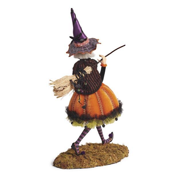 Halloween Witch Figurine | Handcrafted Resin with Realistic Hair | Collectible Tabletop Decoration | 18 in