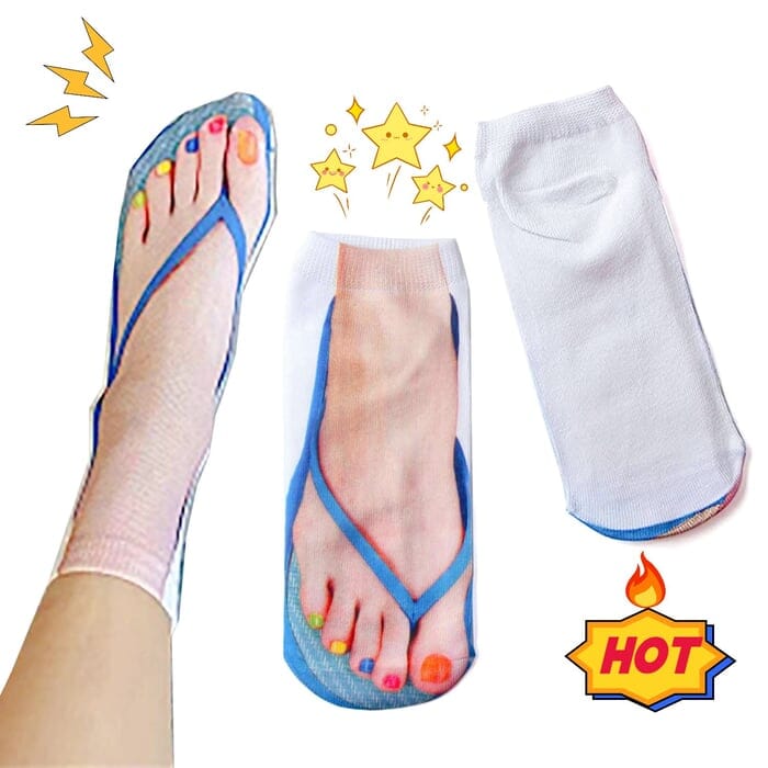 Women’s Crew Socks | Manicure Nail Art Print | Breathable Cotton Blend | Fashion Statement Daily Wear