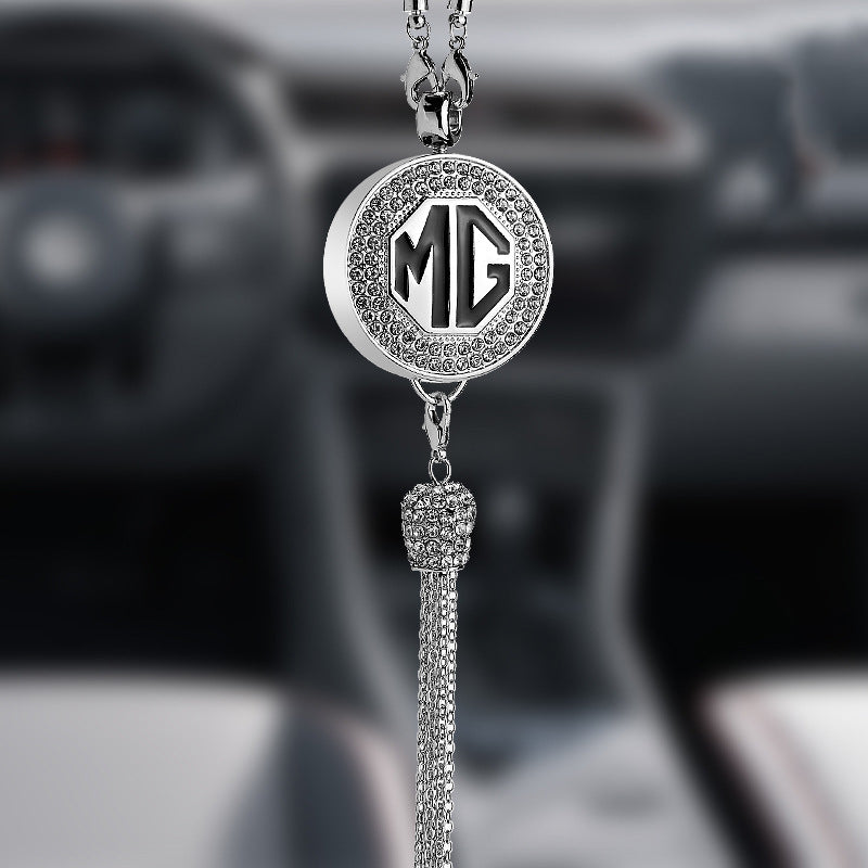 Car Rearview Mirror Pendant | Sparkling Rhinestone Accessory | Zinc Alloy | 100g