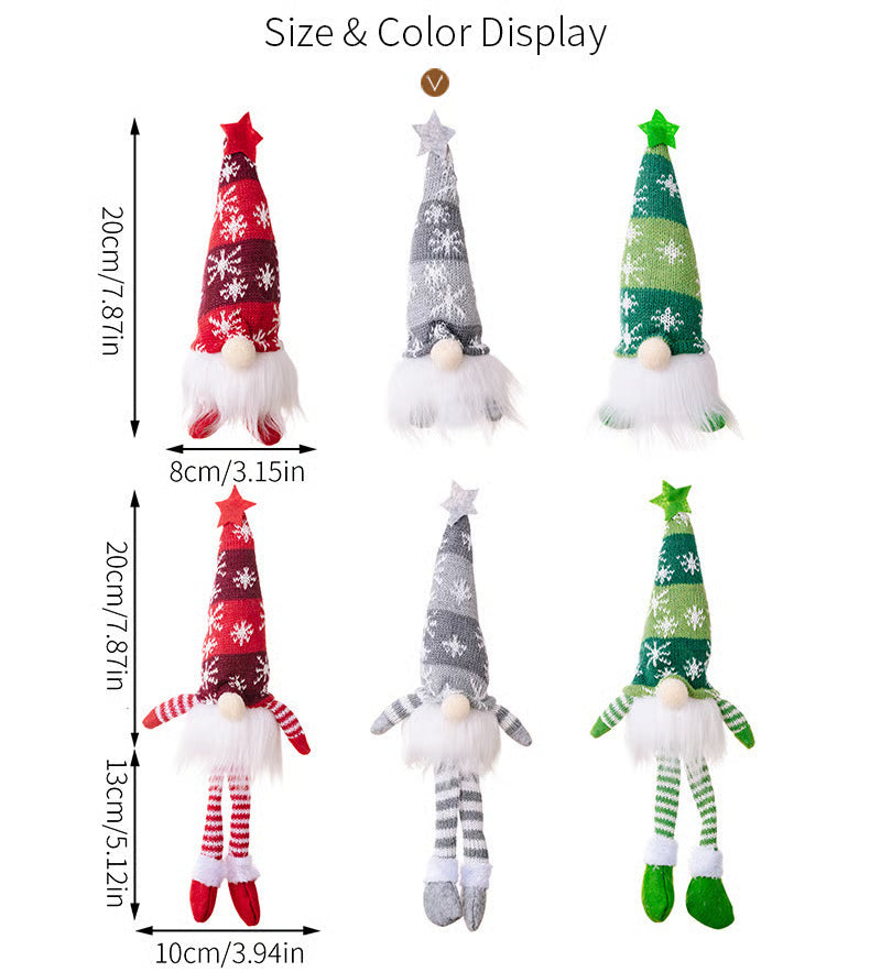 Christmas Gnome Decoration | LED Light | Nordic Holiday Figurine Set