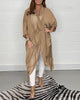 Women’s V-Neck Top | Loose Fit | Flowing Silky Fabric | Elegant Casual Blouse