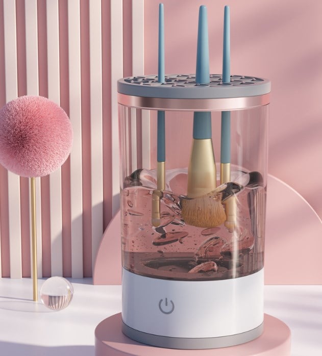 Makeup Brush Cleaner Machine | BrushPure™ Automatic Cleaning & Drying | Compact 16×9cm