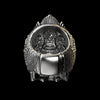Men’s Sterling Silver Skull Ring | GrimSkull™ Handcrafted Statement Jewelry | 100% Silver