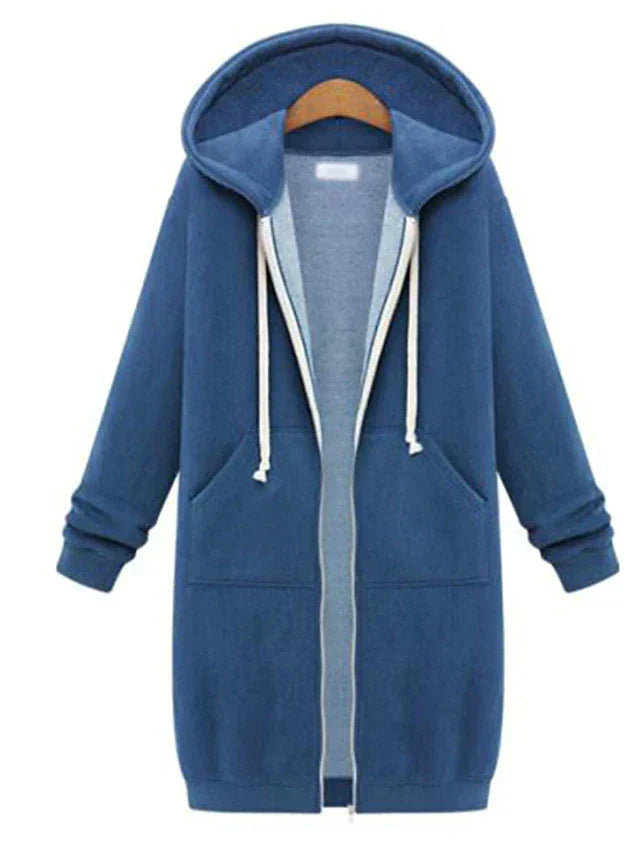 Heidi-Mode | Knee-Length Zip-Up Hoodie