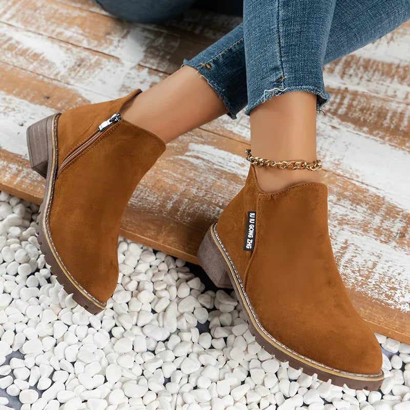 Women’s Ankle Boots | Thick Sole | Cushioned Insole for All-Day Comfort