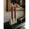 Vintage Travertine Stone Taper Candle Holder