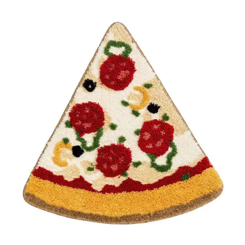 Fluffy Tufted Pizza Bath Mat