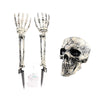 Halloween Yard Decoration | Light-Up Skull & Skeleton Arms | 8-Mode LED Outdoor Prop