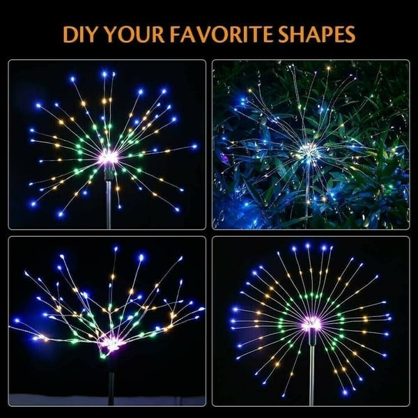 Solar Firework String Lights | 90 LED | Waterproof IP65 | Garden & Outdoor Decoration | 95cm