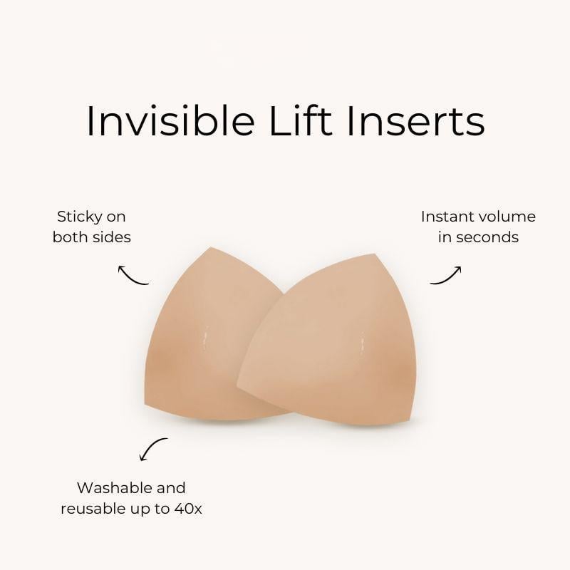 Women’s Invisible Push-Up Bra Inserts | Reusable Adhesive | Deep V Lift