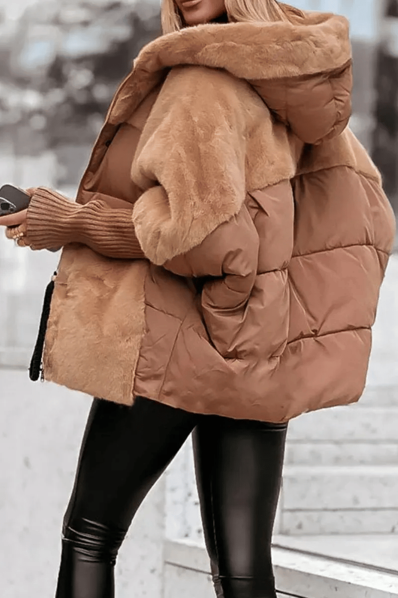 Women’s Winter Jacket | Faux Shearling Coat with Hood | Warm Zip-Up Sherpa Style S–3XL