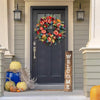 Autumn Door Wreath | Rustic Peony & Pumpkin Design | Handcrafted Fall Decoration