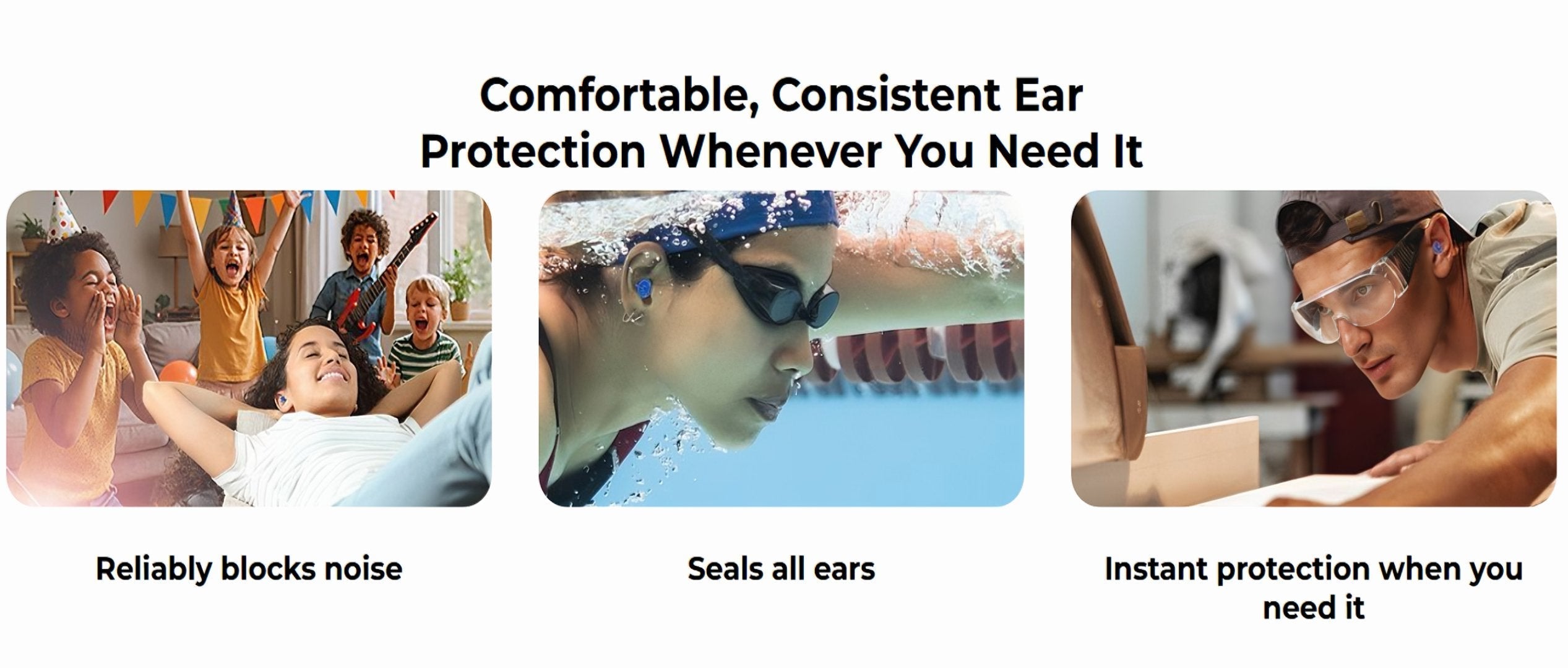 Reusable Inflatable Earplugs | Noise Cancelling & Waterproof | Medical Silicone | 35dB