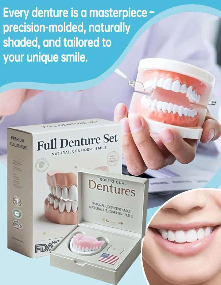 Premium Denture Set | Custom Mold Fit | Natural-Look False Teeth | Comfortable All-Day Wear