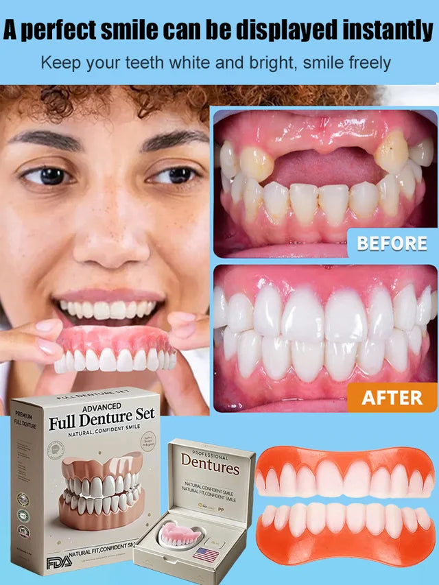 Premium Denture Set | Custom Mold Fit | Natural-Look False Teeth | Comfortable All-Day Wear