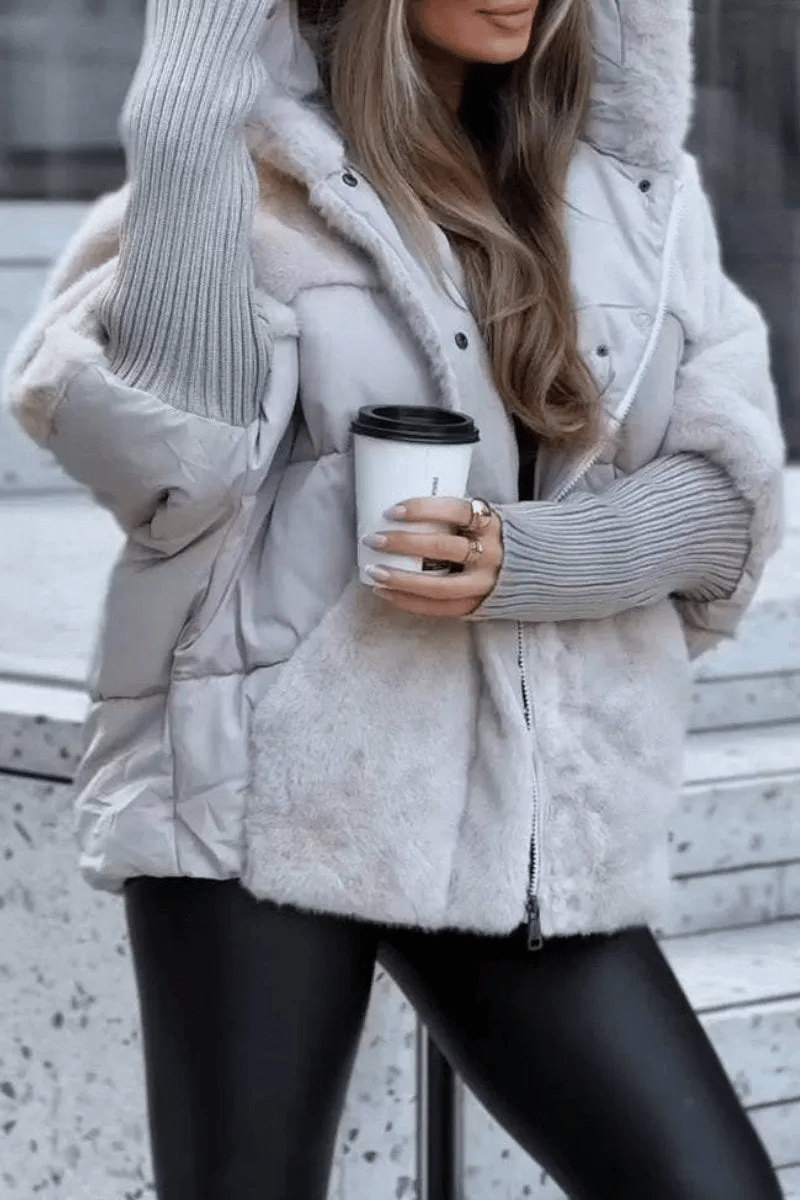 Women’s Winter Jacket | Faux Shearling Coat with Hood | Warm Zip-Up Sherpa Style S–3XL