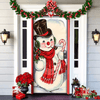 Christmas Door Cover | Santa & Gingerbread Design | Festive Entrance Decoration | Easy Installation | 36×80 in