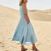 Avencea | Sleeveless Dress Made of 100% Cotton and Linen for Women