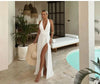 Heidi Fashion | Deep-cut Halter Dress with Slit