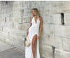 Heidi Fashion | Deep-cut Halter Dress with Slit
