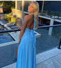 Heidi Fashion | Deep-cut Halter Dress with Slit