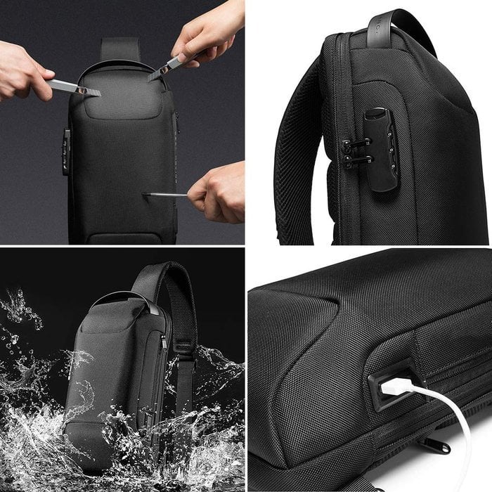 Anti-Theft Crossbody Bag | Landy™ Carry Without Worry | Waterproof Oxford | USB Charging Port | Unisex Travel Pack